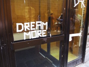 Inspiration everywhere you look....we should all carry masking tape and good thoughts!